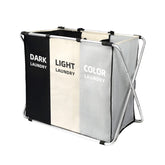 YUELAN front view laundry basket showing tall upright capacity and organized storage benefit