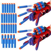 YUETIANE front view of packaged web shooter set showing contents and benefits