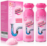 Yugou front packaging showing two foaming drain cleaners and benefits