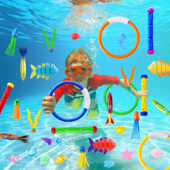 YUJUN toys in pool action shot demonstrating underwater retrieval fun