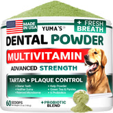 YUMA'S front packaging view showing powder container and clear benefits