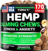 YUMA'S front packaging showing 170 chews and easy dosing benefit