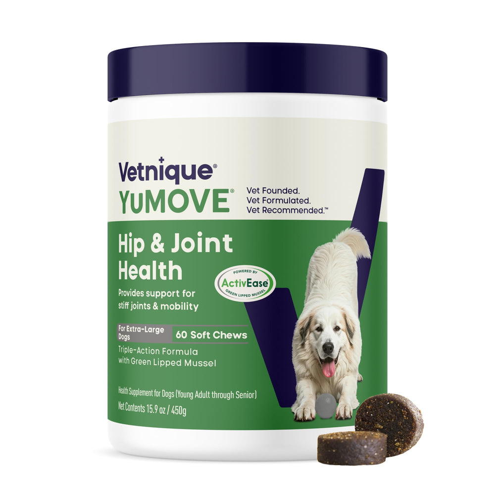 YuMOVE front package showing large-breed joint chews and benefits
