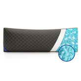 YZ HOME front view of long body pillow showing full length and grey cover benefit: full-body support