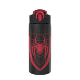 Zak Designs front view showing Miles Morales artwork and bottle branding for excitement