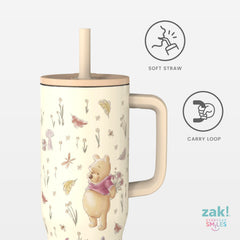 Zak Designs wide handle held securely for comfortable on-the-go carrying