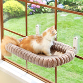 Zakkart SnugCloud front view showing sturdy frame and cozy bed benefit: stable perch