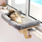Zakkart front view of window perch showing full bed and bolsters for lounging