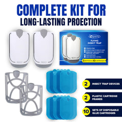 Zaperly adhesive cartridge closeup revealing sticky surface for mess-free captures