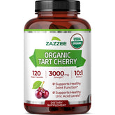 Zazzee front packaging showing 120 capsules and organic badge for trustworthy quality