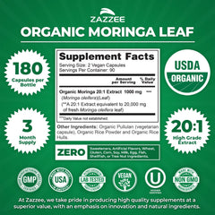 zazzee moringa powder texture detail showing concentrated extract