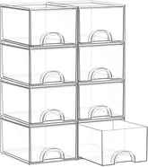 zeawec front pack view showing eight clear drawers and compact storage benefits