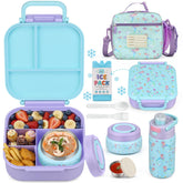 Zeekala front view of bento box showing leak-proof design and playful mermaid print