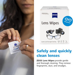 ZEISS wipe cleaning sunglasses providing streak-free visible benefit