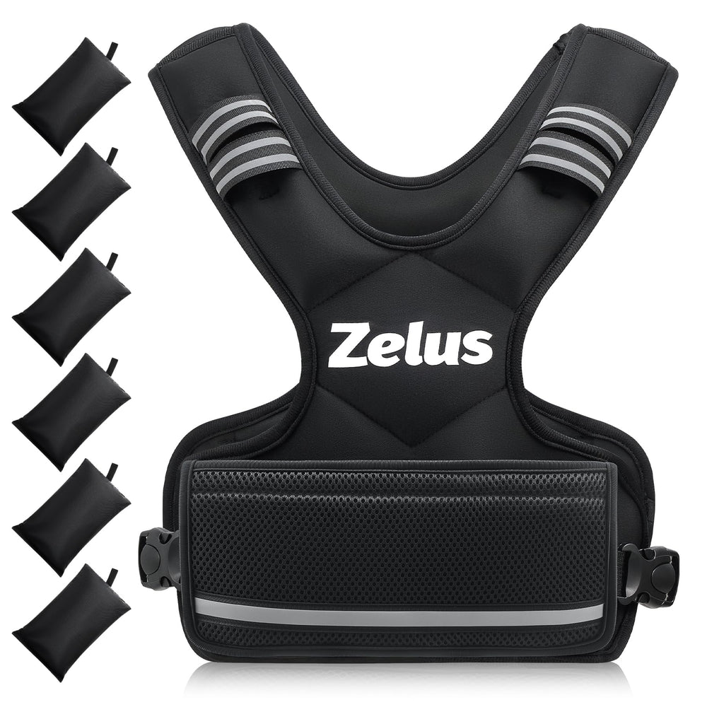 ZELUS vest front view showing snug fit and balanced load for efficient workouts
