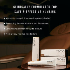 Zensa ingredient label showing vitamin E to support skin comfort benefit