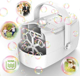 Zerhunt front view showing durable bubble machine and steady bubble stream, ideal for parties