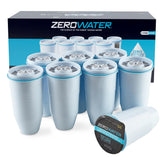 ZeroWater front packaging showing eight replacement filters and a clear benefit