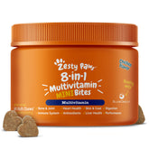 Zesty Paws front label showing product name and chicken flavor for convenient daily support