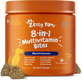 Zesty Paws front package showing peanut butter flavor and 90 count benefit