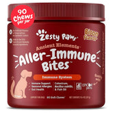 Zesty Paws front packaging showing bison flavor and 90 count, clear benefits