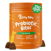 Zesty Paws front packaging showing 250-count chews and digestive benefits