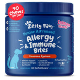 Zesty Paws front packaging showing product benefits for seniors