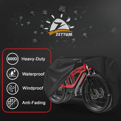 Zettum cover protecting two bikes outdoors, demonstrating full-size fit