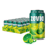 Zevia front packaging showing 24-pack cans and brand clarity benefit