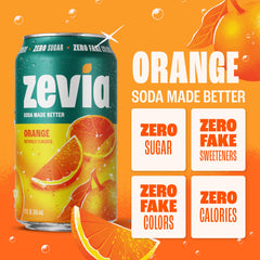 Zevia can opened with fizz, showcasing refreshing carbonation benefit
