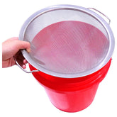 ZHUITU front view stainless steel strainer showing fit and sturdy rim for reliable support