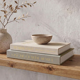 ZICOTO front view of both books showing linen covers and complementary colors for stylish decor