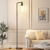 Ziisee black floor lamp front view showing sleek profile and home benefit