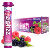 Zipfizz berry front packaging showing product and flavor benefits