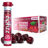 Zipfizz black cherry front packet showing flavor and packaging benefits