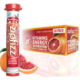 Zipfizz front packaging showing blood orange flavor and benefits