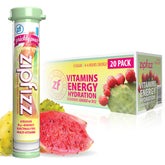 Zipfizz front packaging showing prickly pear flavor and benefits
