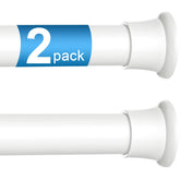 ZipGlo front packaging showing two white tension rods and components, easy setup benefit