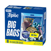 Ziploc front packaging showing product and pack count for organized storage
