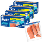 Ziploc front packaging showing gallon slider bag count and benefits