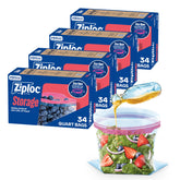Ziploc quart front packaging showing value multipack and usability benefits