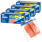 Ziploc quart pack front showing quantity and packaging benefit