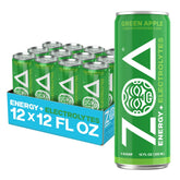 ZOA green apple front can showing crisp flavor and zero sugar benefit
