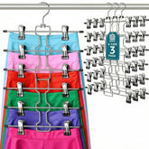 ZOBER front view of 6-tier hanger showing compact vertical storage benefit