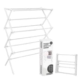 ZOES HOMEWARE front view of assembled drying rack shows sturdy design and quick setup
