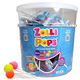 Zollipops tub front label showing brand and clean-teeth benefit