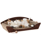 ZOMISIA front view showing large scratcher bed and lounging benefit