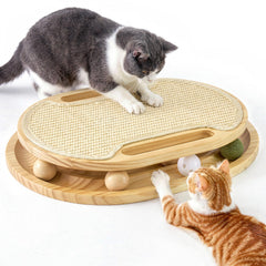 ZOMISIA front view showing wood frame and sisal pad, durable play surface