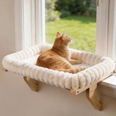 Zoratoo front view of window perch showing clean design and stable platform benefit