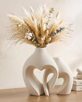 Zormon front view of heart vase pair showing elegant silhouette and decor appeal
